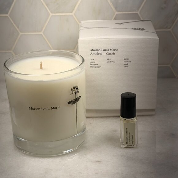 Maison Louis Marie-Antidris-Cassie Soy Wax Candle& Natural Roll-On Perfume 3 ml - Picture 1 of 2